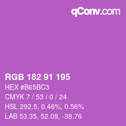 Color code: RGB 182 91 195 | qconv.com