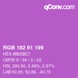 Color code: RGB 182 91 199 | qconv.com