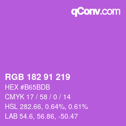 Color code: RGB 182 91 219 | qconv.com