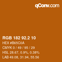 Color code: RGB 182 92.2 10 | qconv.com