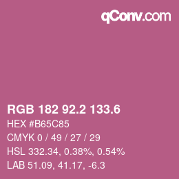 カラーコード: RGB 182 92.2 133.6 | qconv.com