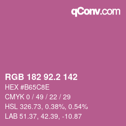 カラーコード: RGB 182 92.2 142 | qconv.com