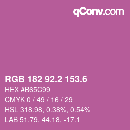 カラーコード: RGB 182 92.2 153.6 | qconv.com