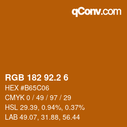 カラーコード: RGB 182 92.2 6 | qconv.com