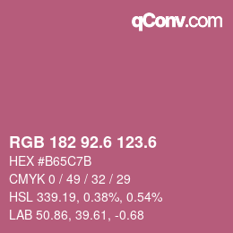 カラーコード: RGB 182 92.6 123.6 | qconv.com