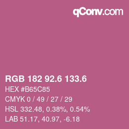 カラーコード: RGB 182 92.6 133.6 | qconv.com