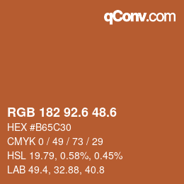 カラーコード: RGB 182 92.6 48.6 | qconv.com