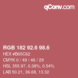 カラーコード: RGB 182 92.6 98.6 | qconv.com