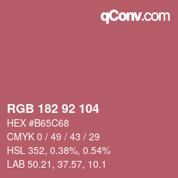 カラーコード: RGB 182 92 104 | qconv.com