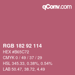 カラーコード: RGB 182 92 114 | qconv.com