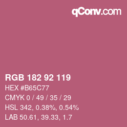 Color code: RGB 182 92 119 | qconv.com