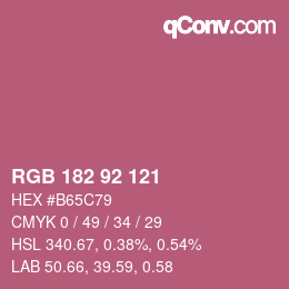Color code: RGB 182 92 121 | qconv.com