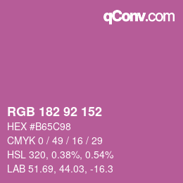 Color code: RGB 182 92 152 | qconv.com