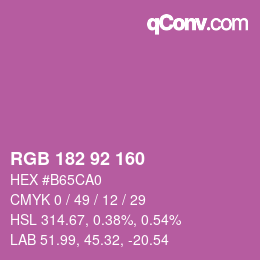 Color code: RGB 182 92 160 | qconv.com
