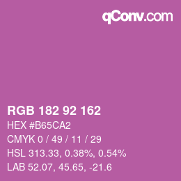 カラーコード: RGB 182 92 162 | qconv.com