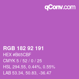 カラーコード: RGB 182 92 191 | qconv.com