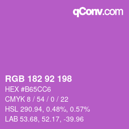 颜色代码: RGB 182 92 198 | qconv.com