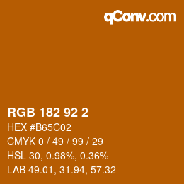 颜色代码: RGB 182 92 2 | qconv.com