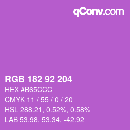 颜色代码: RGB 182 92 204 | qconv.com