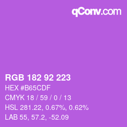 Color code: RGB 182 92 223 | qconv.com