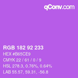 カラーコード: RGB 182 92 233 | qconv.com