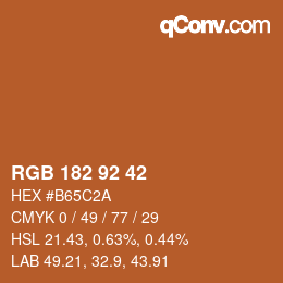 カラーコード: RGB 182 92 42 | qconv.com