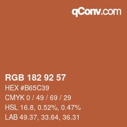 カラーコード: RGB 182 92 57 | qconv.com