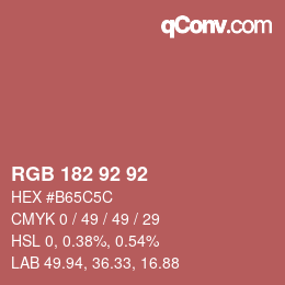 Color code: RGB 182 92 92 | qconv.com