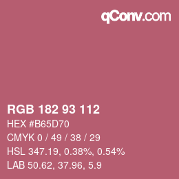 Color code: RGB 182 93 112 | qconv.com