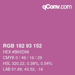 Color code: RGB 182 93 152 | qconv.com