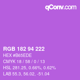 カラーコード: RGB 182 94 222 | qconv.com
