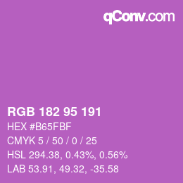 Color code: RGB 182 95 191 | qconv.com