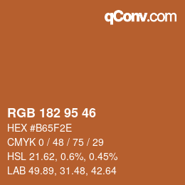 カラーコード: RGB 182 95 46 | qconv.com