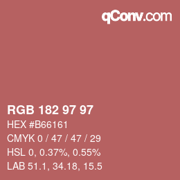 Color code: RGB 182 97 97 | qconv.com