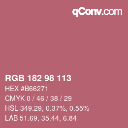 Color code: RGB 182 98 113 | qconv.com