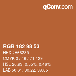 Farbcode: RGB 182 98 53 | qconv.com