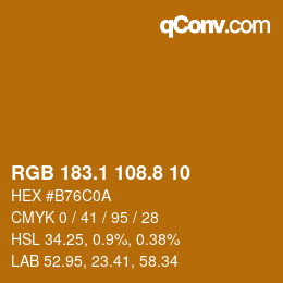 カラーコード: RGB 183.1 108.8 10 | qconv.com