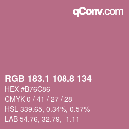Color code: RGB 183.1 108.8 134 | qconv.com