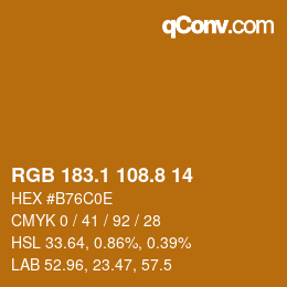 Color code: RGB 183.1 108.8 14 | qconv.com