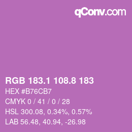 カラーコード: RGB 183.1 108.8 183 | qconv.com