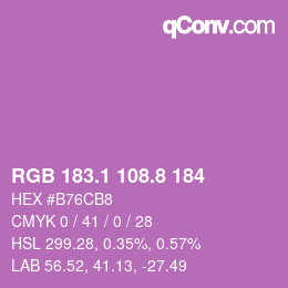 カラーコード: RGB 183.1 108.8 184 | qconv.com