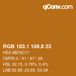 Color code: RGB 183.1 108.8 23 | qconv.com