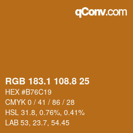 Color code: RGB 183.1 108.8 25 | qconv.com