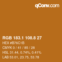 Color code: RGB 183.1 108.8 27 | qconv.com