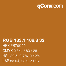Color code: RGB 183.1 108.8 32 | qconv.com