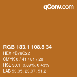 Color code: RGB 183.1 108.8 34 | qconv.com