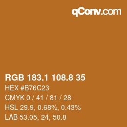Color code: RGB 183.1 108.8 35 | qconv.com