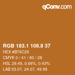 Farbcode: RGB 183.1 108.8 37 | qconv.com