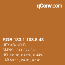Color code: RGB 183.1 108.8 43 | qconv.com