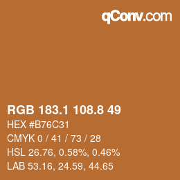 Color code: RGB 183.1 108.8 49 | qconv.com